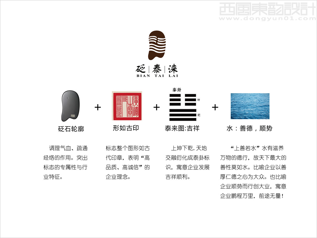 北京砭泰淶健康科技公司標(biāo)志設(shè)計創(chuàng)意說明