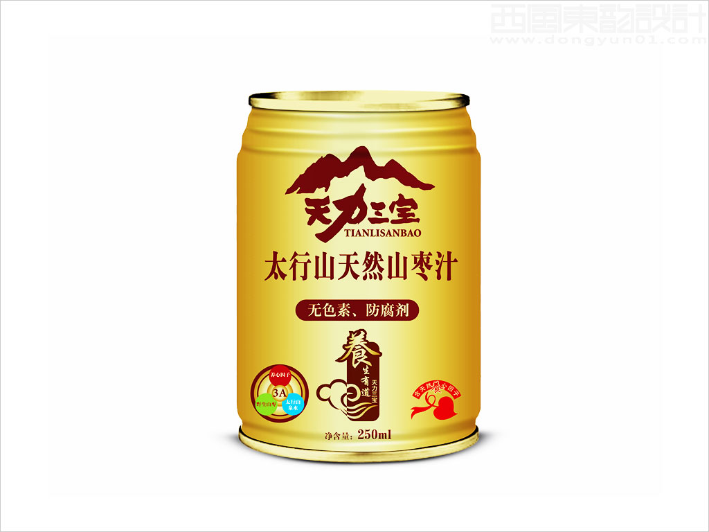 河北邢州棗業(yè)有限公司天力三寶山棗汁包裝設計---金色版