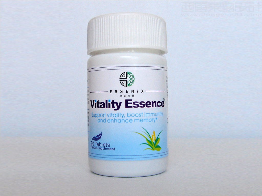 美國益正方圓生物科技有限公司Vitality Essence保健品瓶簽包裝設(shè)計