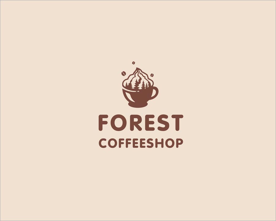 Forest 咖啡店商標(biāo)設(shè)計(jì)