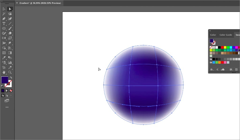 ADOBE ILLUSTRATOR設(shè)計軟件中漸變網(wǎng)格工具的使用圖文教程第4步：為對象添加顏色