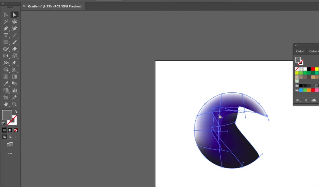 ADOBE ILLUSTRATOR設(shè)計軟件中漸變網(wǎng)格工具的使用圖文教程5）調(diào)整對象的形狀