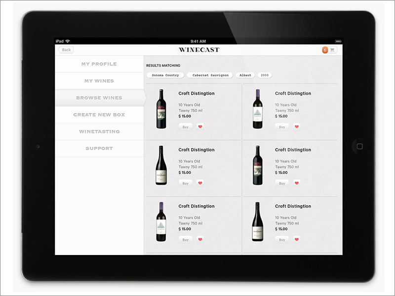 荷蘭在線品酒品牌Winecast ipad端網(wǎng)站內(nèi)頁設(shè)計