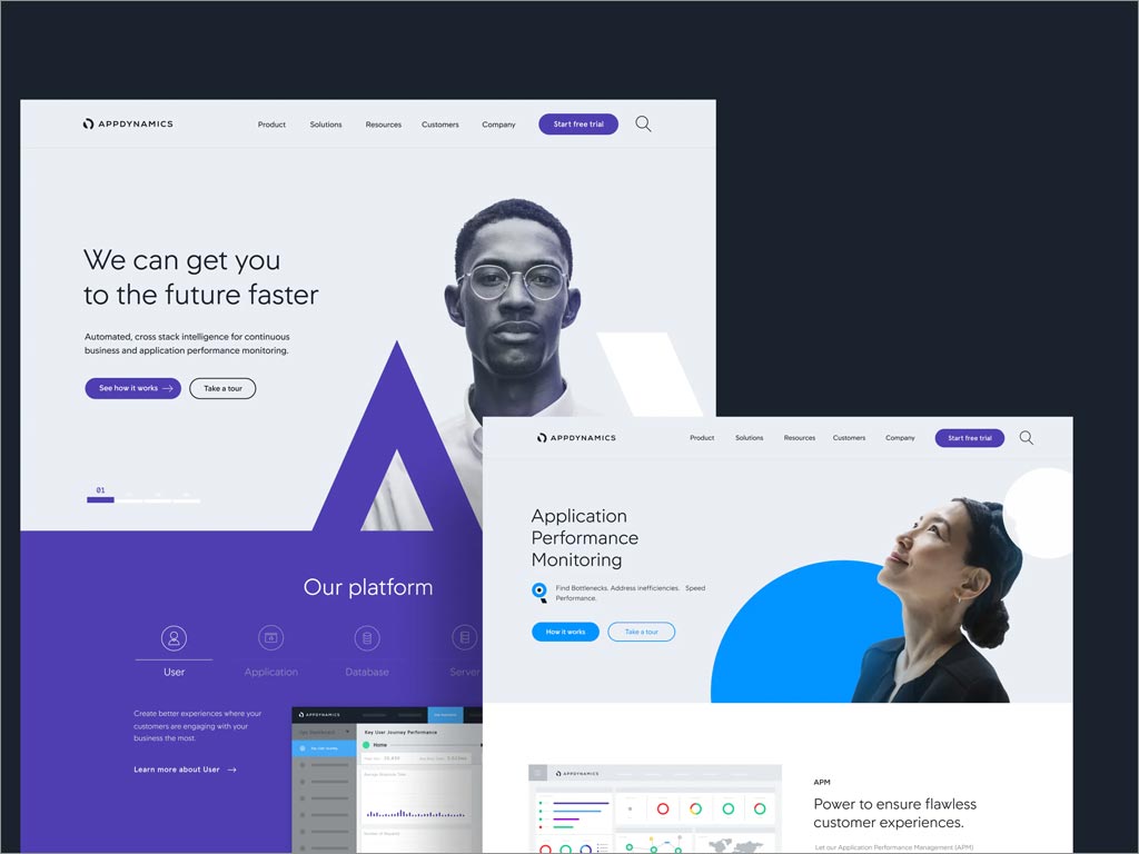 AppDynamics軟件公司品牌形象vi設(shè)計之網(wǎng)站頁面設(shè)計
