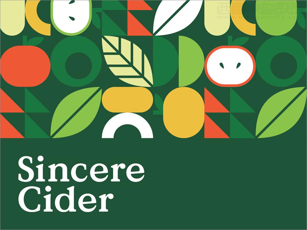 Sincere Cider蘋(píng)果酒logo與輔助圖形設(shè)計(jì)