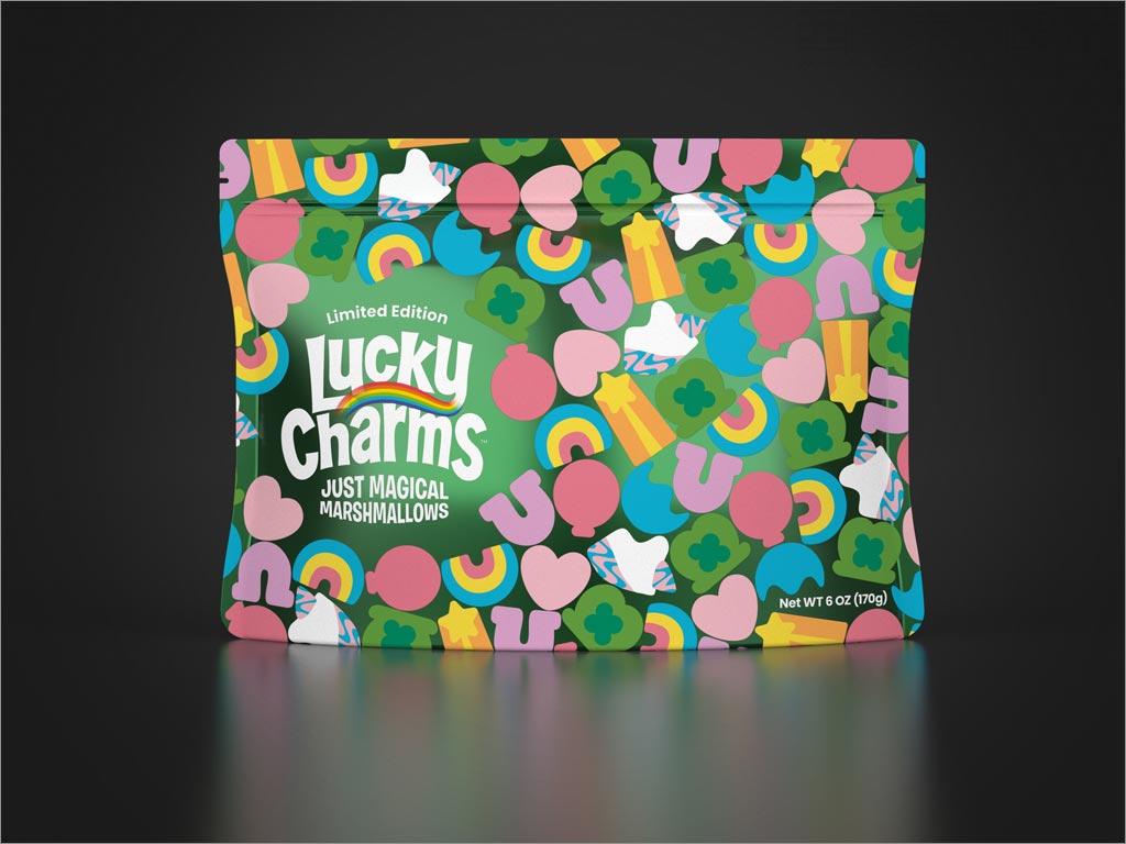 美國Lucky Charms Just Magical棉花糖包裝設(shè)計之正面展示