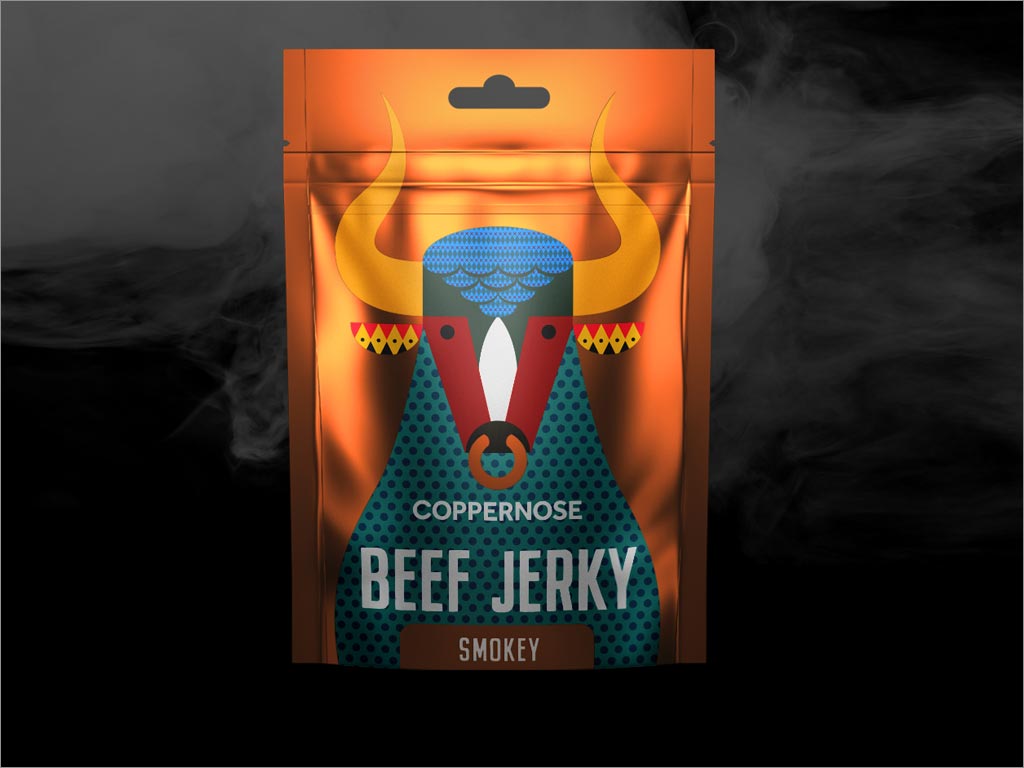 英國(guó)Coppernose beef Jerky煙熏味牛肉干休閑食品包裝設(shè)計(jì)