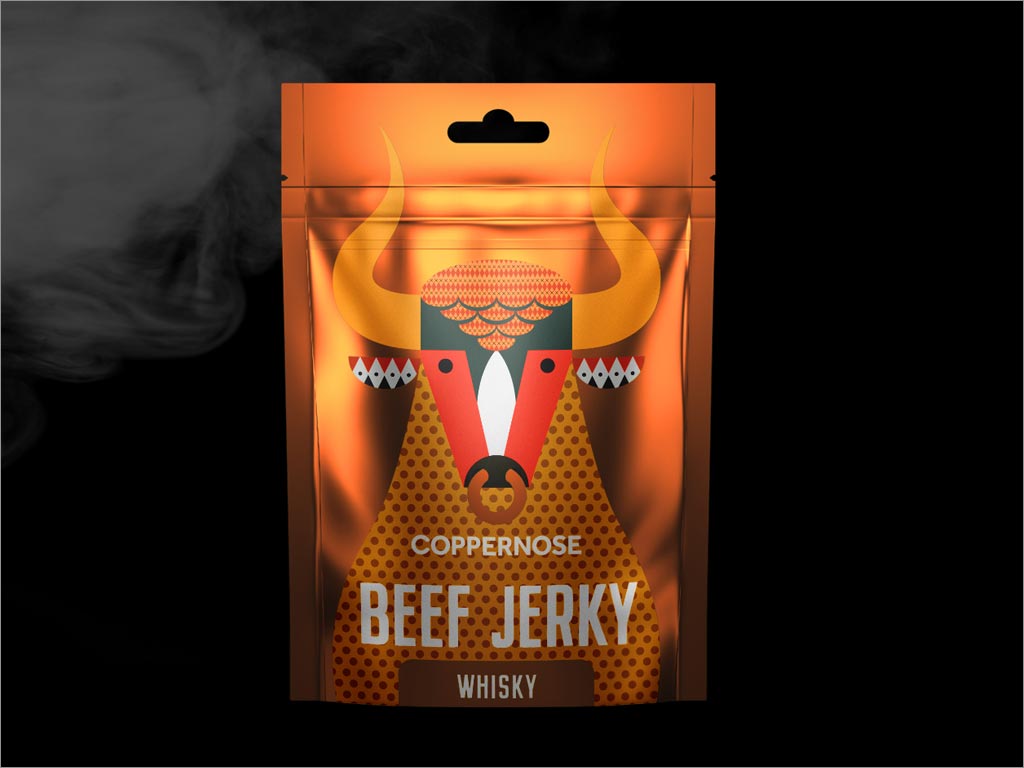 英國(guó)Coppernose beef Jerky威士忌味牛肉干休閑食品包裝設(shè)計(jì)