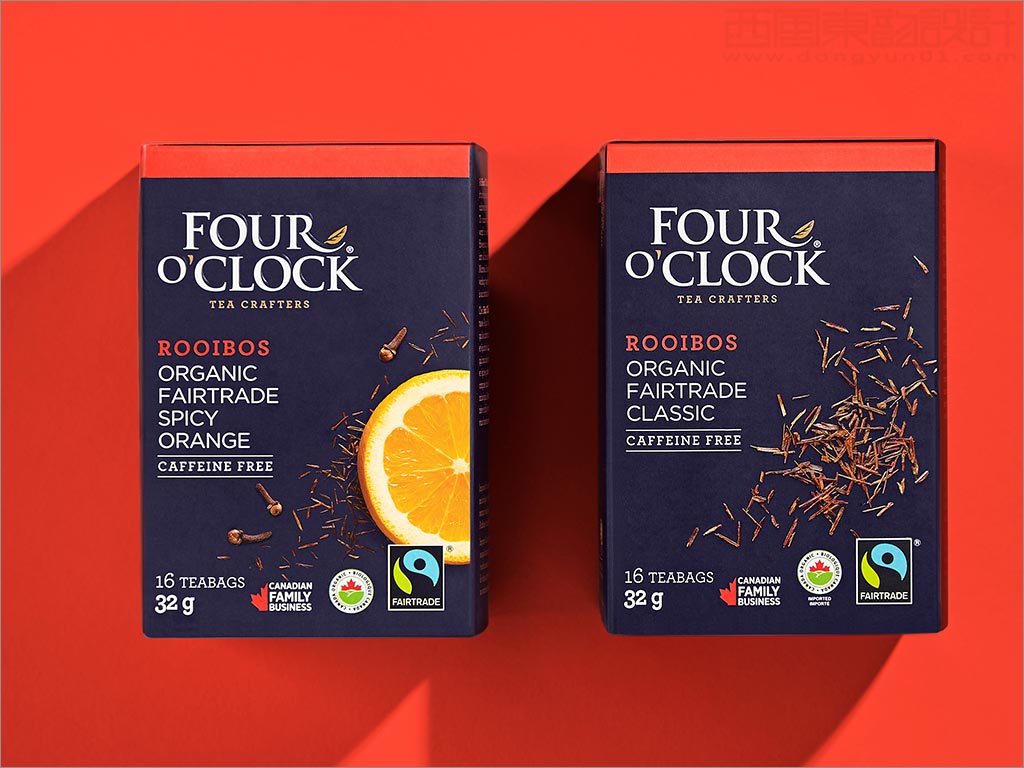 加拿大Four O'Clock有機茶飲品包裝盒設計