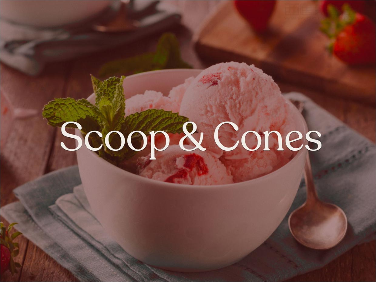 Scoop＆Cones冰淇淋logo字體設(shè)計(jì)