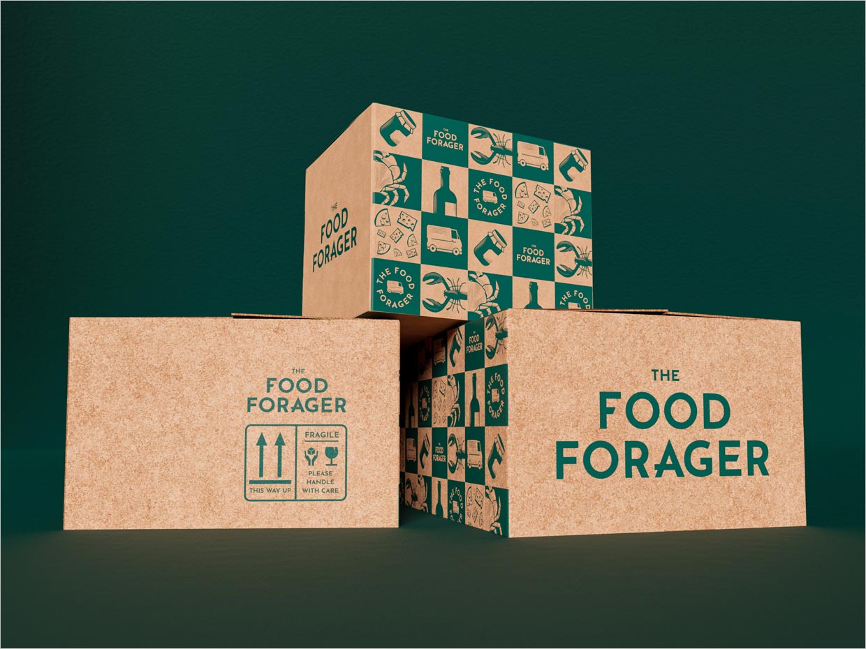 美國Food Forager食品快遞配送服務(wù)公司外箱包裝設(shè)計