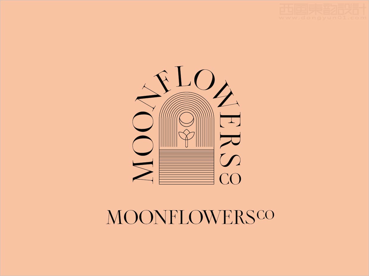 阿富汗Moonflowers藏紅花茶葉品牌logo設(shè)計(jì)