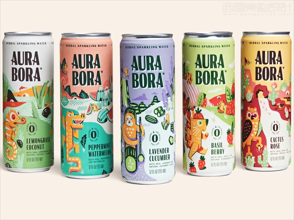 Aura Bora植物起泡水功能飲料包裝設(shè)計(jì)